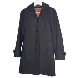 TOPSHOP Single Breasted Trench Coat Black 8
